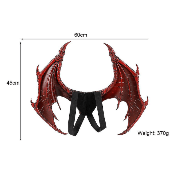 Halloween Carnival barnklädd leksak Dragon Wing Tail Mask Set(röd)