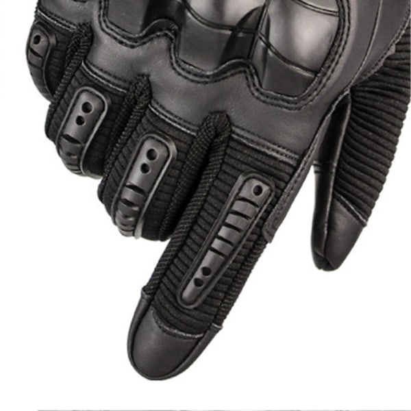 Motorcykelhandskar Hårda Knogar Andningsbara Bra Grepp Anti-Slip Hel Finger Powersports Handskar för Skogsarbete Tung Industri Svart XL