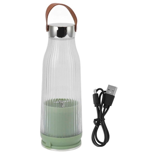 Portabel Blender 380ml Rostfritt Stål Blad Avtagbar USB-laddning 1300mAh Reseblender för Kök Kontor Utomhus
