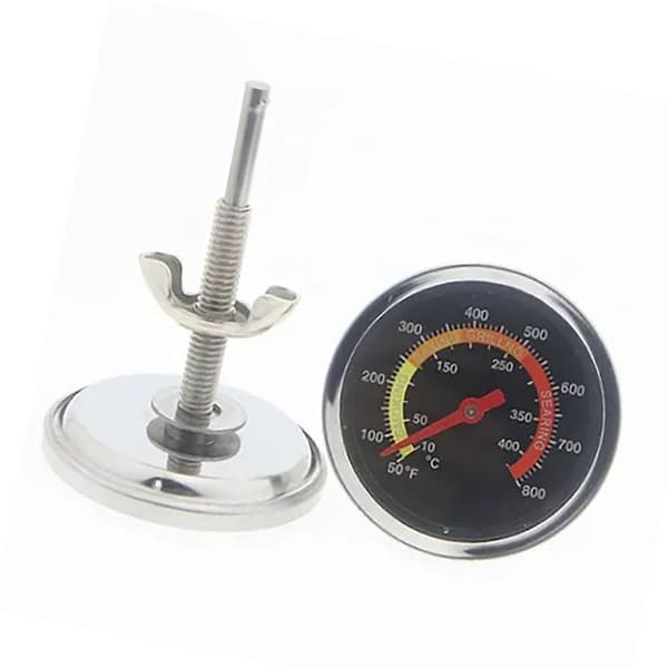 Bimetal Ovntermometer med Beslagbase, Urskivevisning, Temperaturmåler til Grill