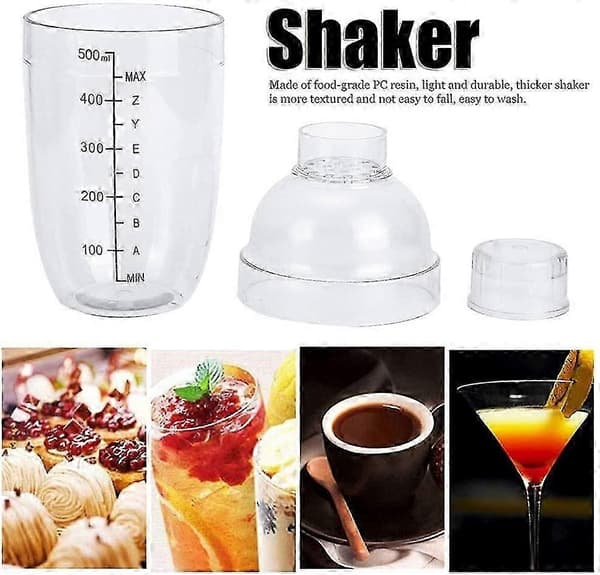 Shakers 500ml, Martini-shaker i harts, läckagesäker blandningsshaker, drinkshaker