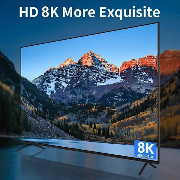 HD 8K 60Hz Bi-Direction Switch 1 ind 2 ud Video Distributor Splitter Dual Display -Kompatibel Splitter til Laptop PC