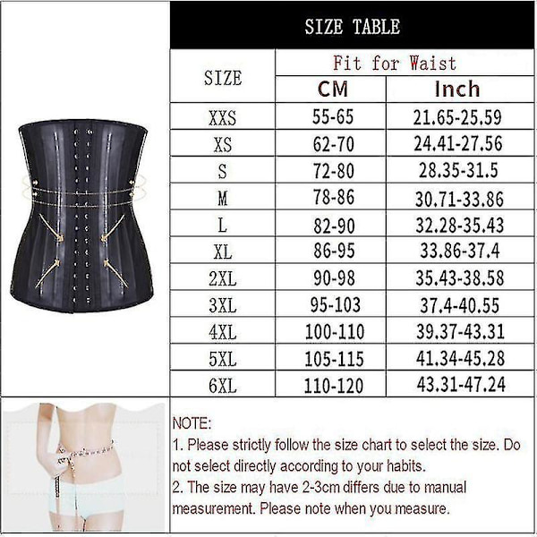 Tflycq Latex Midjeformare Kroppsshaper Korsett Shapewear Kvinnor Kroppsshaper Damkorsett 25 Stålben Slank Underkläder black zipper M