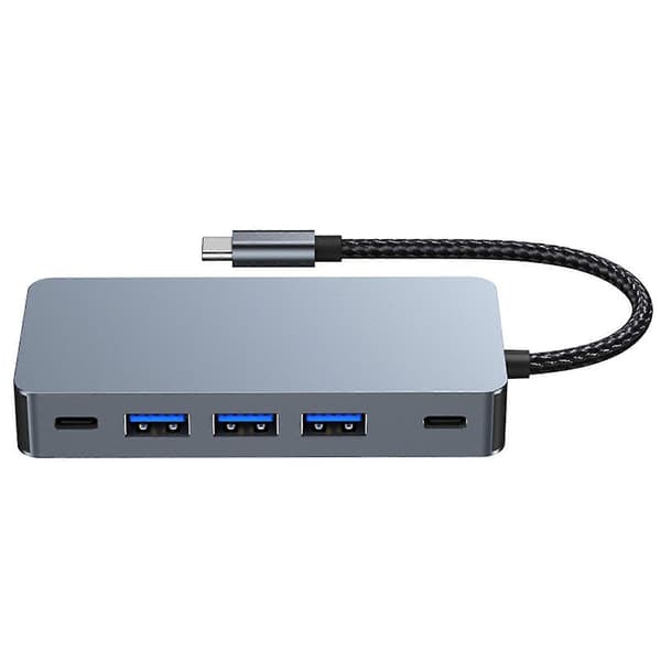 7-i-1 Dockingstation Multi-skærm Samtidig Visning 5Gbps Høje Overførselshastigheder USB3.0 Adapter Hub til MacBook Pro