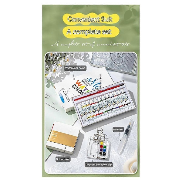 Rejseklar Malepalet Pakke, Mini Rejse Malepalet Akryl, Malepalet Mini med Binder Clips,D