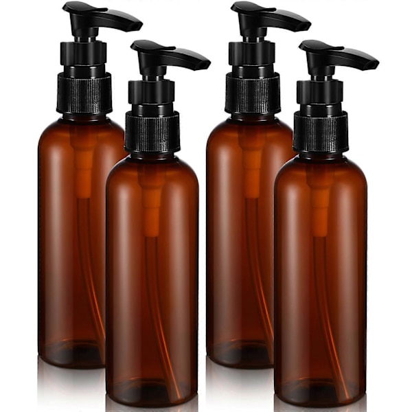 4 st Resedispenserflaskor, Små Plastflaskor med Pump för Tvål, Lotion, Schampo, Balsam, Duschkräm