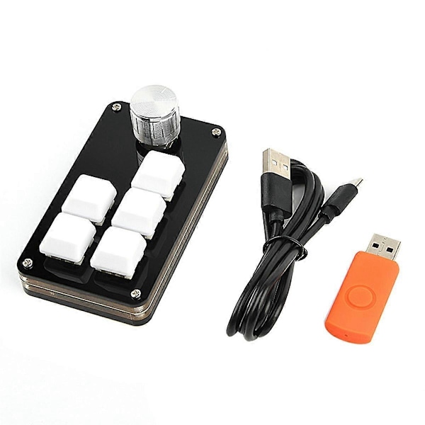 Mini Tastatur 5 Taster 1 Knapp Gamer Programmerbar Tastatur DIY Hot Swap Tilpasning Mekanisk Tastatur Makro Tastatur Hvit