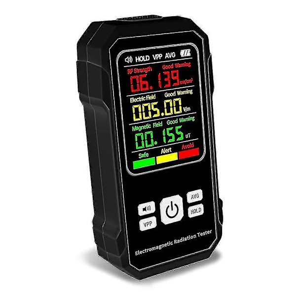 Multifunksjonell Elektromagnetisk Strålingsdetektor Elektrisk Feltstyrke Tester Magnetfelt black