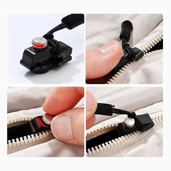 Fix Zip Puller, Universell Dragkedjereparatör, Zip Slider Reparationskit, för Sömnad av Kläder, Ryggsäckar (S 2ST&M 2ST&L 2ST)
