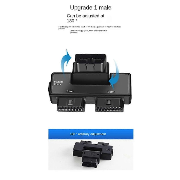 OBD2 En Delad I Två Adapterkabel 16 Pin 16 Core OBD Expansionskabel Kontakt Adapterkabel Universal med Dc5521