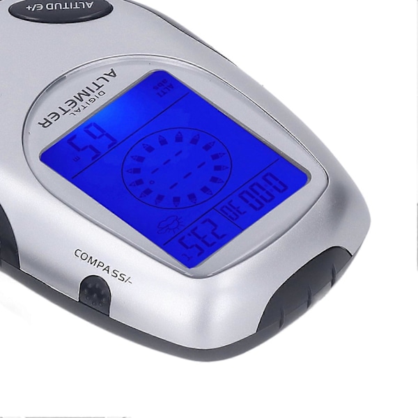 6 i 1 Altimeter Barometer Digital Display Multifunktionelt Termometer Ur til Udendørs Brug