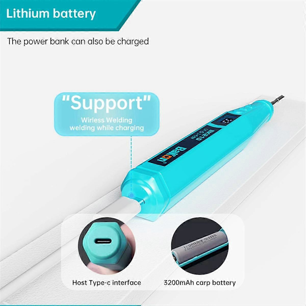 Oppladbart Litiumbatteri USB Loddebolt Varmeelement Auto Sleep Trådløs Elektrisk Loddebolt