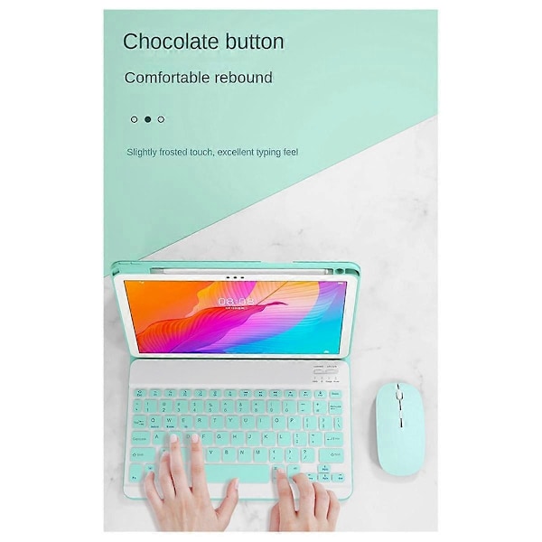 Tabletveske for Mi Pad 6 Pro 11 tommer Touchpad Bakgrunnsbelyst Tastatur med Mus Mintgrønn