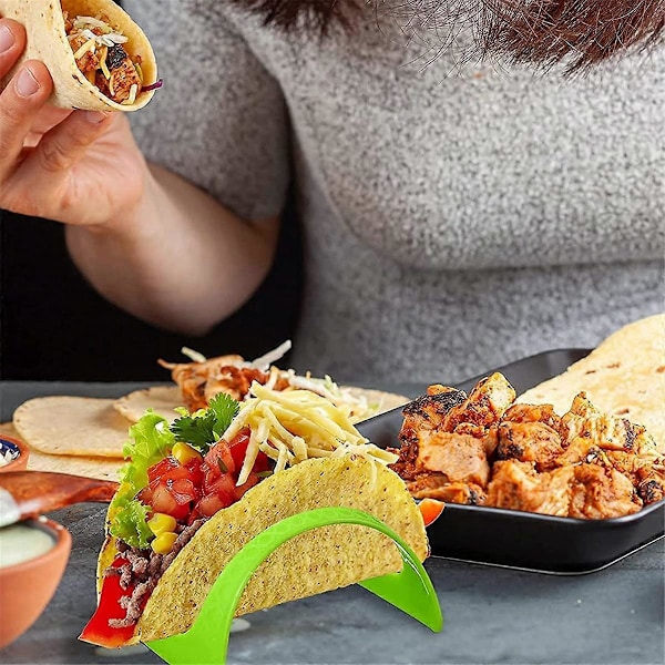 12-pack Taco Brickor Plast Burrito Brickor Serveringsbrickor Festtillbehör för Tacos Burritos Varmkorvar Röd