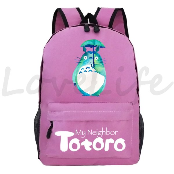 Min granne Totoro Ryggsäckar Anime Ryggsäck Mochila Pojkar Flickor Tecknade Skolväskor Studenter Bokväska Tonåring Laptop Resväska style 16