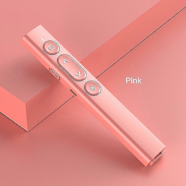 Uppladdningsbar trådlös presentatör för Powerpoint-presentation PPT röd laserpekare fjärrkontroll presentation pink 2pcs