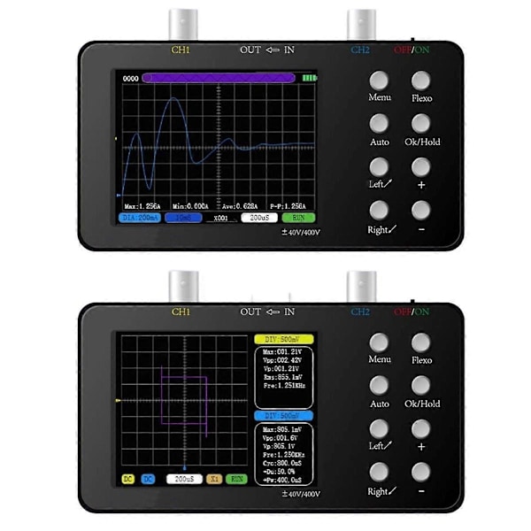 Digitalt oscilloskop, dubbelkanal, 50M samplingsfrekvens, 10M analog bandbredd, 6A strömvågsformsmätning A