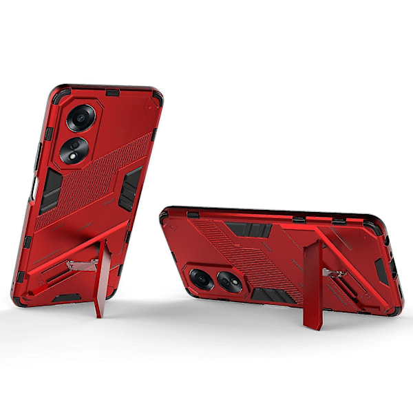 Skal för Oppo A58 4g PC+TPU Stötsäkert Stativ Mobilskal Red