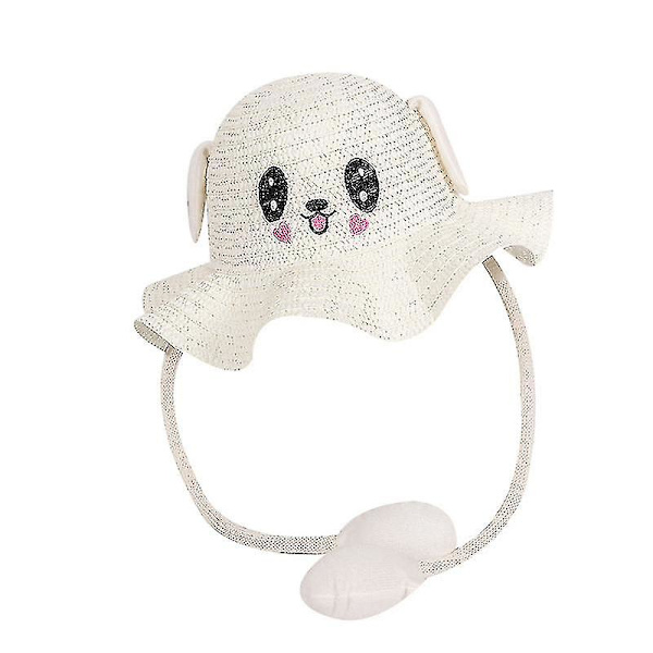 Sommarhatt för barn med kaninöron som rör sig White