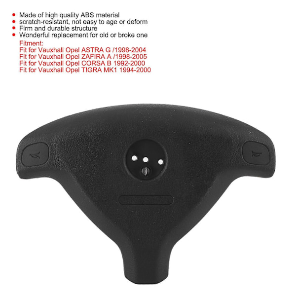 Ohjauspyörän suojus 90437285, korvaava malli Vauxhall Opel ASTRA G/ZAFIRA A/CORSA B -malleihin