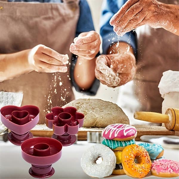 Donutformsett, Deigverktøyform, Donutkutter i plast, Hjemmekjøkkentilbehør