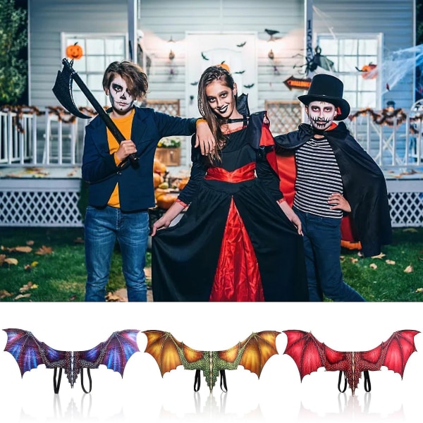 Halloween Dragon Wing Cosplay Carnival Wings för vuxna Röd gul eller lila djurvingar Halloween kostym