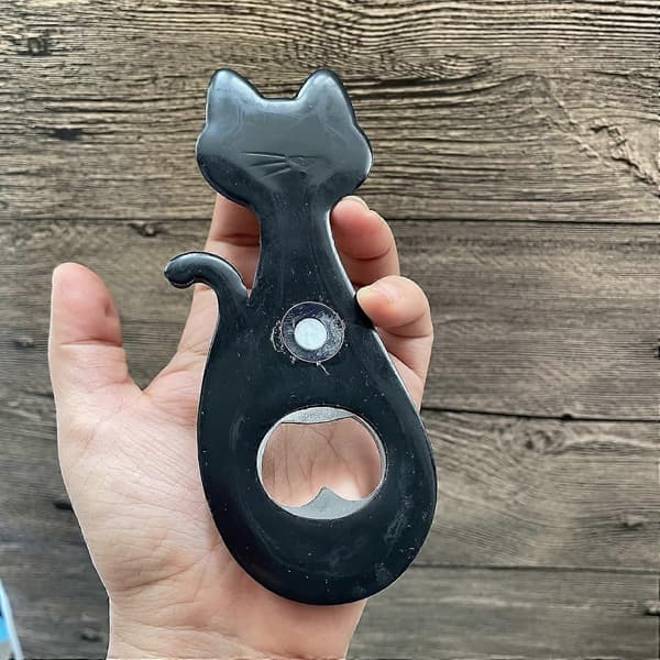 1 st Kreativ Bärbar Kattformad Magnetisk Flasköppnare, för Vin, Öl och Drycker