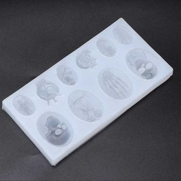3 stk. Halloween Silikoneform Skelet Kisteform Bred Anvendelse Elastiske Halloween Fondantforme