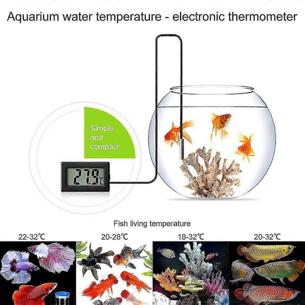 2-5m Mini Termometer Temperatur LCD-display Digital m/ Probe Svart-kabel ToolsP20211224657 3M