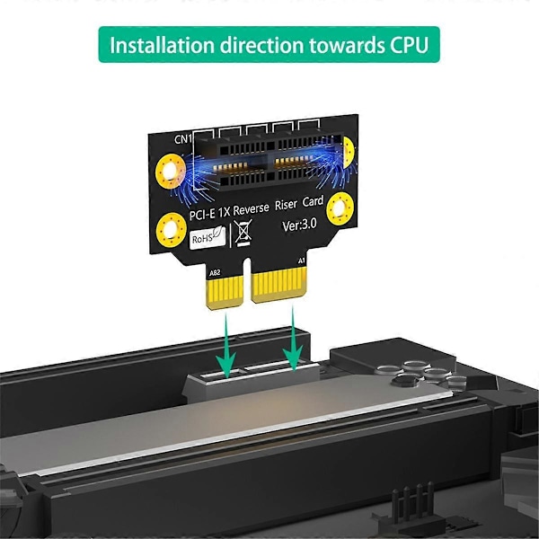 PCI-E 1X 3.0 90 Graders Omvendt Han til Hun Riserkort til 2U Server (Installationsretning mod CPU)