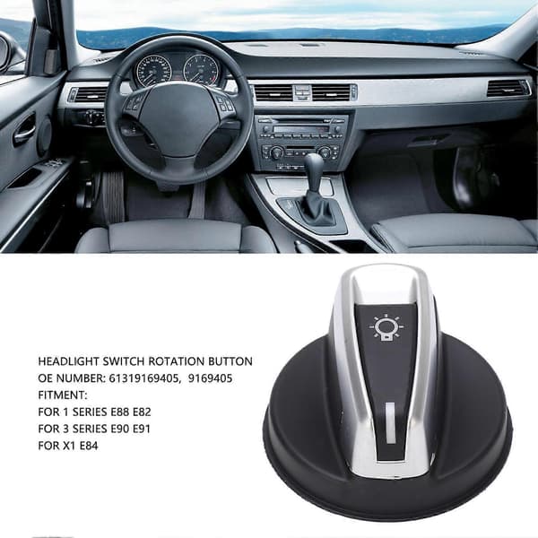 Bryterknapp for frontlykter 61319169405 Nøyaktig kontroll Stilig rotasjonsknapp for frontlykter for 3-serie E90 E91