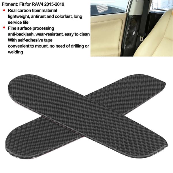 2 stk. Indvendig Frontdør Stolpe Panel Cover Trim Kulfiber Passer til RAV4 2015?2019