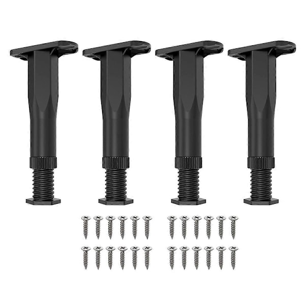 4 st Justerbara Sängram Stödben (21 cm-36,8 cm), Mittstöd för Sängram, Kraftigt Stödben för Ram/Soffa/Stol/Bord