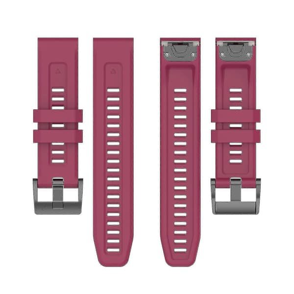 Silikoninen 26 mm ranneke Garmin Fenix 7x/6x/5x -kelloille Wine red