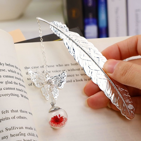 Metal Feather Bookmark Butterfly - Perfekta mors dag och födelsedagspresenter för kvinnor, henne, mammor, lärare och bokälskare - Unika sidmarkörer!