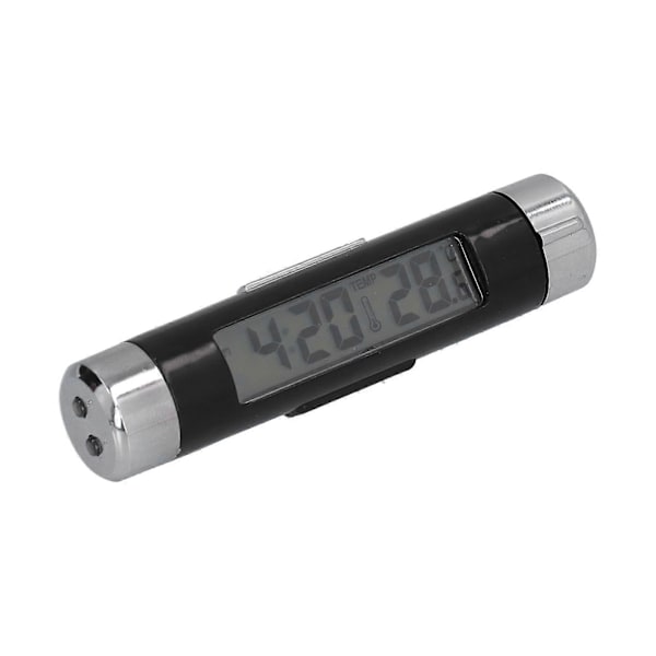 K01 Biltermometer Batteridrevet Multifunksjonell Lysende LCD Bil Dashbord Klokke