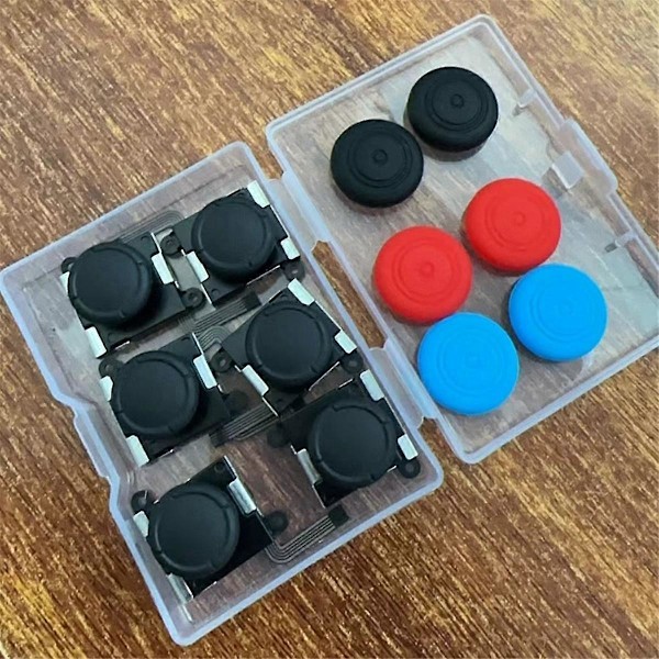 6 st Joystick+Joystick-lock för 3D Analog Thumb Joystick Joycon Controller Reparationsverktyg