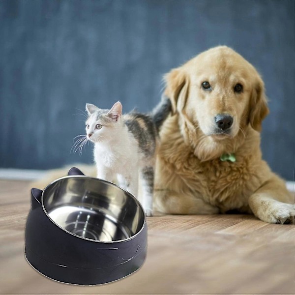 Uppvärmd Husdjursskål Vinter Hundskål Värmande Vattenskål Temperaturjusterbar Uppvärmd Vattenskål För Hundar/katter/kaniner/kycklingar Black