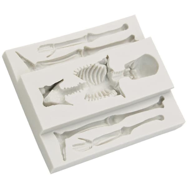 Skull Skeleton Chokolade Silikoneforme 3D Skelet Knogle Silikoneform til Slik Cookie Fremstilling DIY Bagning