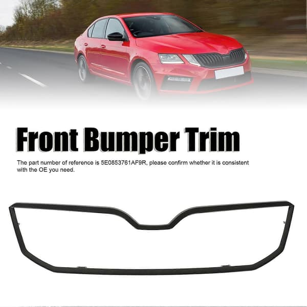 Sort Frontkofanger Dæksel Gitter Øvre Trim 5E0853761AF9R Udskiftning til Octavia 5E Pre?facelift 2013?2016
