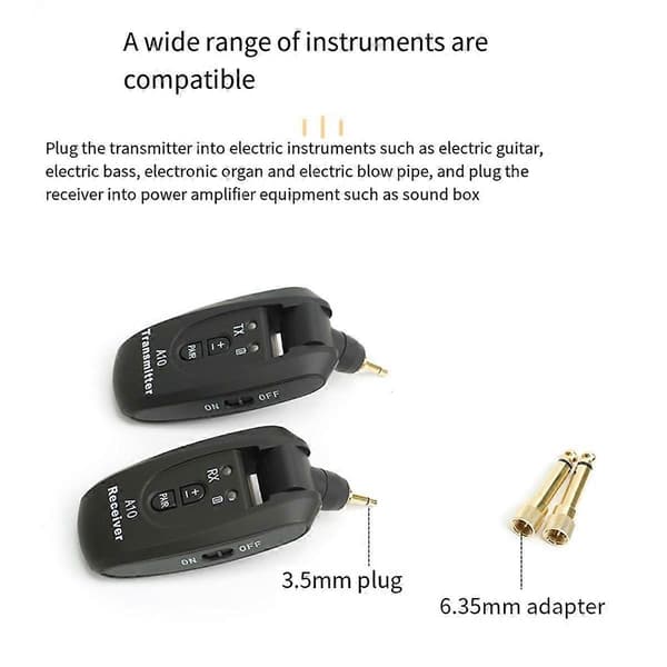 A10 Trådløst Guitar System Guitar Pickup Audio Transmitter Receiver til Elektrisk Guitar Bas Dele Guitar Tilbehør