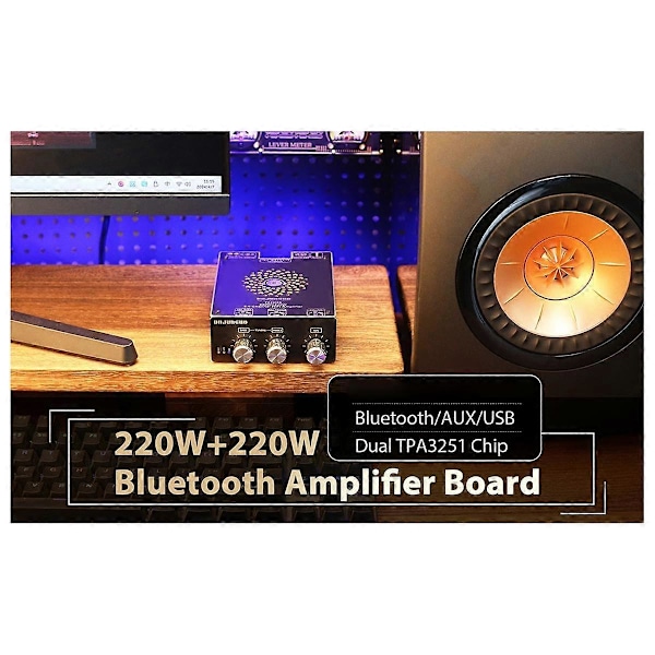 T220HS Bluetooth Forstærkerkort 220W+220W Stereo Kanal HiFi Forstærker TPA3251 Bluetooth 5.2 Lydmodul