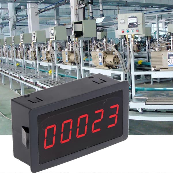 Plus Tellerpanel Totalisator 0-9999 Digital LED Tellerpanelmåler 5 Sifre
