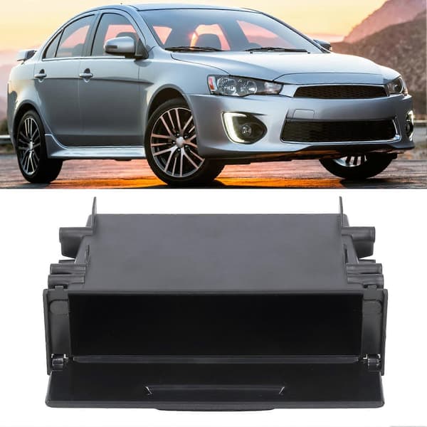 1DIN Bilradio Opbevaringsboks Multi Anvendelse ABS Sort Indvendig Organizer Erstatning for Mitsubishi