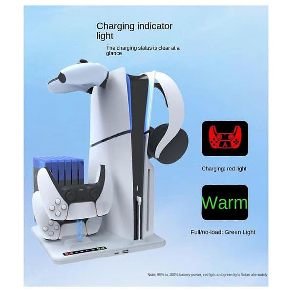 Til Slim Stand Base og Køleventilatoroplader med Controller Opladestation til Slim Tilbehør Dock