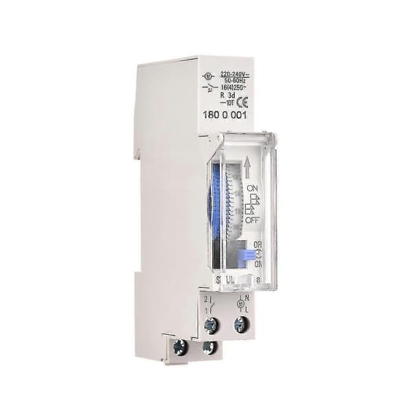 Mekanisk 24-timmars Timer Switch AC 220-240V 15 Minuters Intervall 96 Gånger På/Av Programmerbar Elektrisk Timer DIN-skena Installation Relä Switch