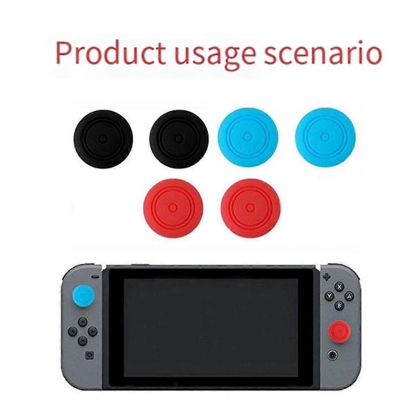 6 stk. Joystick+Joystick-hette for 3D Analog Thumb Joystick Joycon Kontroller Reparasjonsverktøy