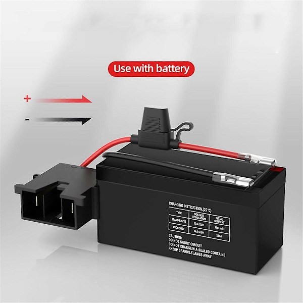 Ledningsnetstik til Power Wheel 12-Volt SLA Batteri, med 5 stk. 40A Sikringer, også til Batterier med F2 Terminaler