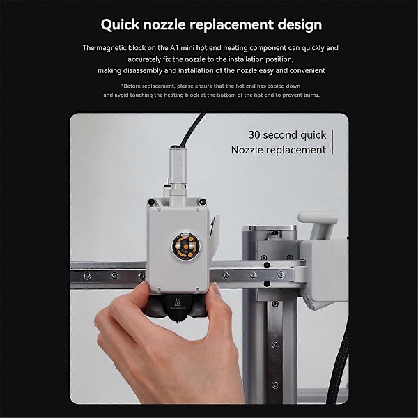 Hotend Kit för A1/A1 Mini Snabb Hot End-enhet 0.2mm Härdat Stål Munstycke 3D-skrivardelar