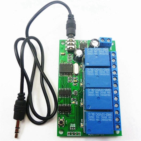 AD22B04 4-kanalsrelä DTMF-tonsignaldekoder Fjärrkontrollrelämodul 12V DC för PLC Smart Home